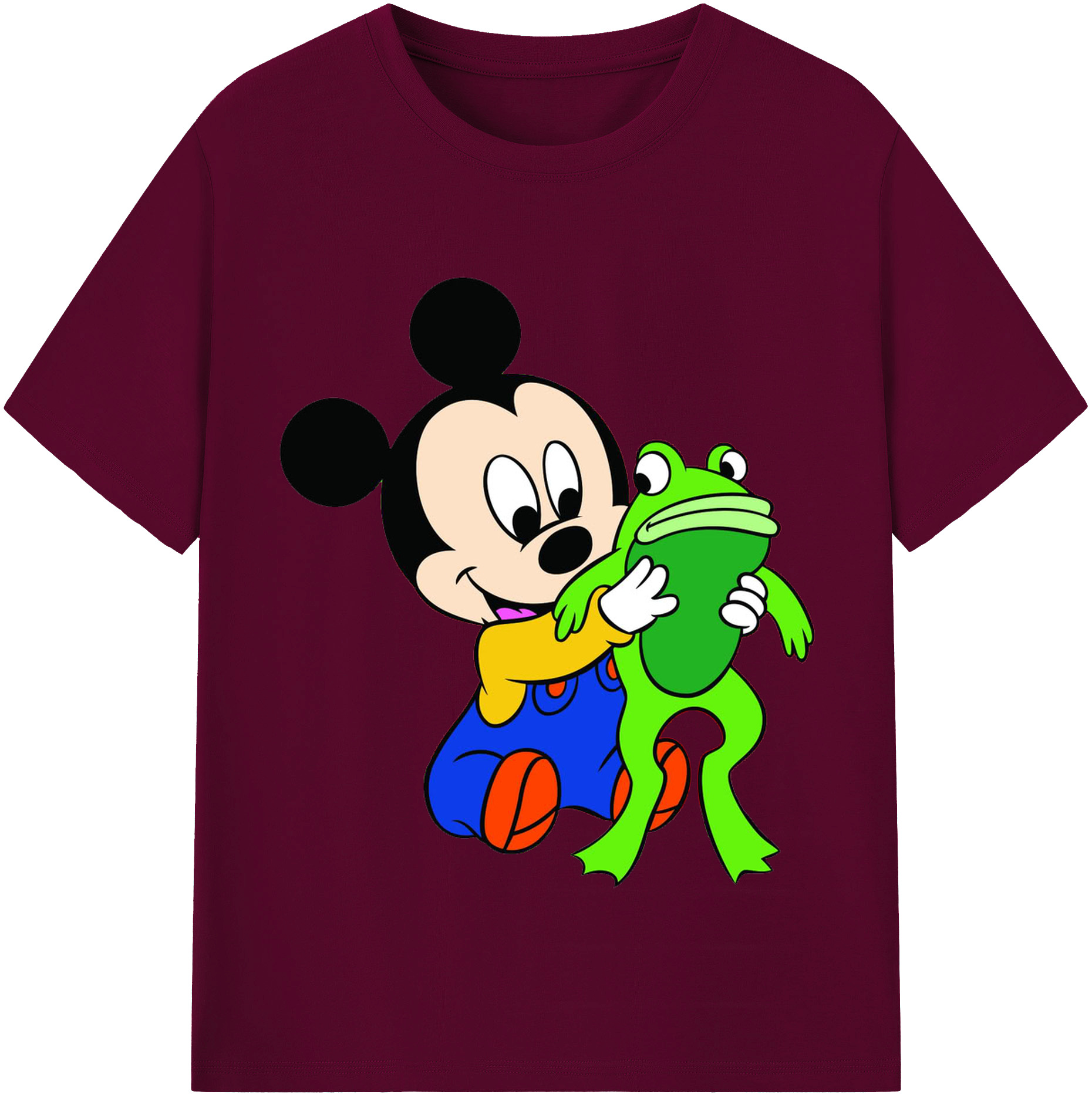 （画像用） ミッキーマウス Mickey Mouse レディースカジュアルプリントTシャツ（綿100％）
